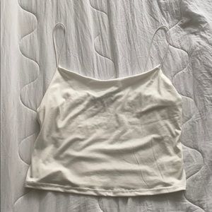 white cropped camisole tank